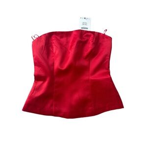 Zara Red Strapless Top Size Medium